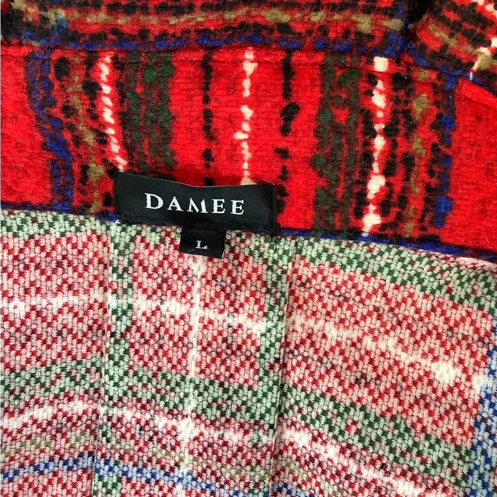 Damee Women's Size L Red Plaid Designer Dress Blazer NWOT - Picture 5 of 6